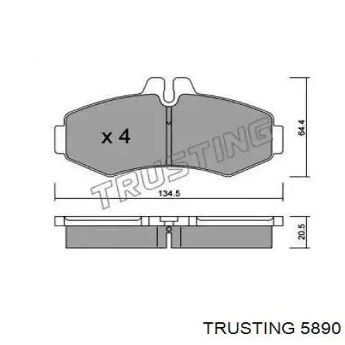 Передние тормозные колодки 5890 Trusting