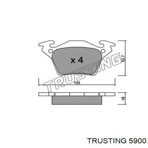 Задние тормозные колодки 5900 Trusting