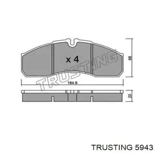 Передние тормозные колодки 5943 Trusting