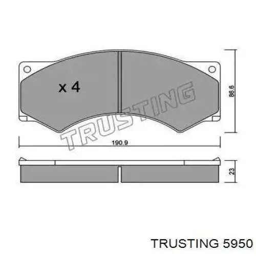 Передние тормозные колодки 5950 Trusting