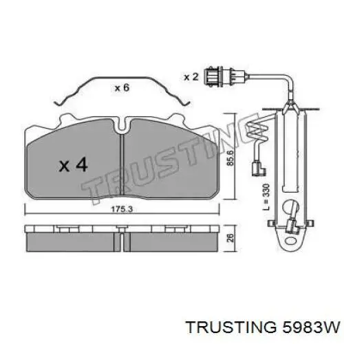 Передние тормозные колодки 5983W Trusting