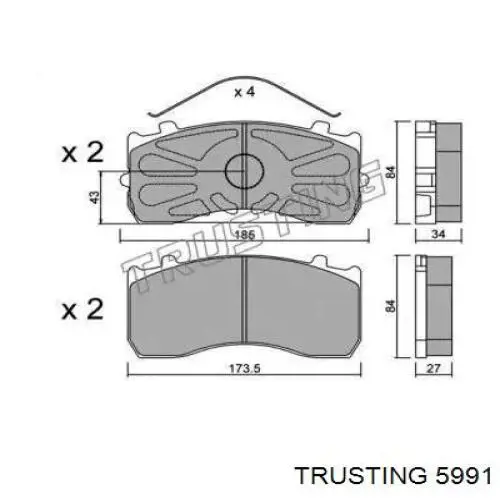 Передние тормозные колодки 5991 Trusting