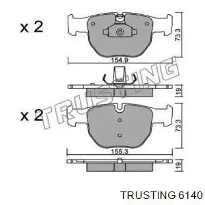 Передние тормозные колодки 6140 Trusting