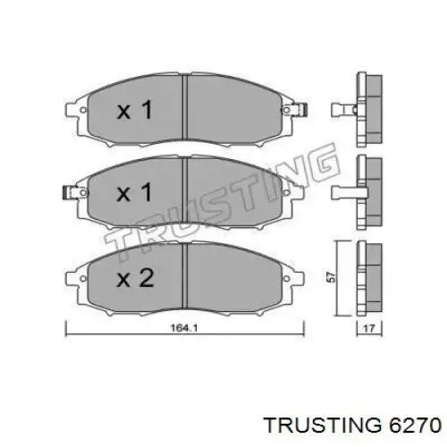 Передние тормозные колодки 6270 Trusting