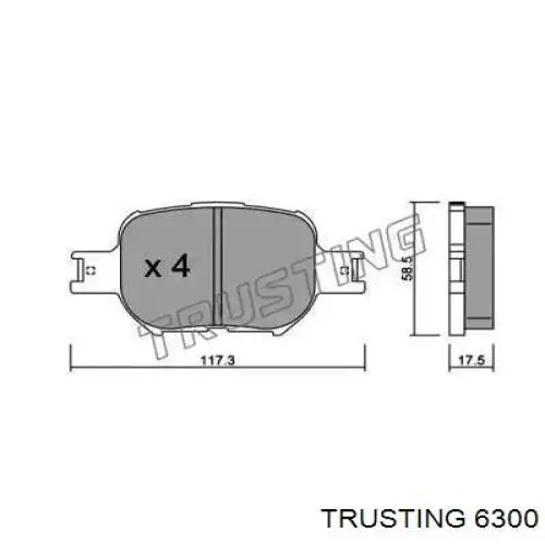 Передние тормозные колодки 6300 Trusting