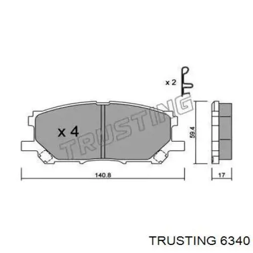 Передние тормозные колодки 6340 Trusting