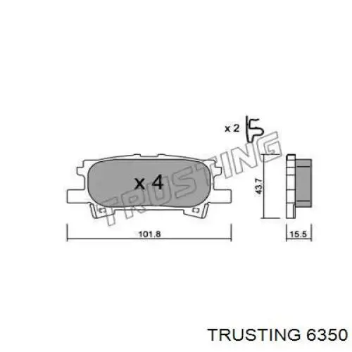 Задние тормозные колодки 6350 Trusting