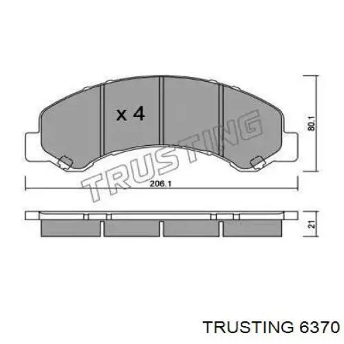 Передние тормозные колодки 6370 Trusting