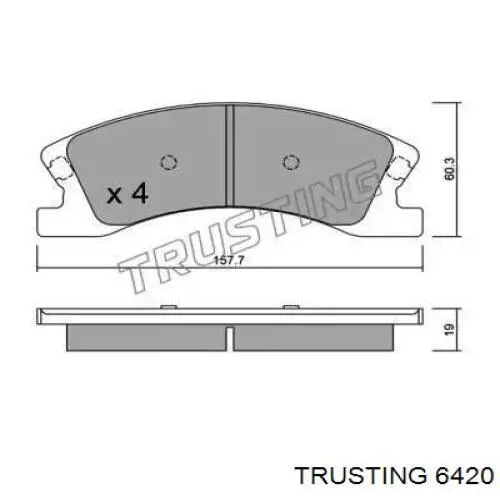 Передние тормозные колодки 6420 Trusting