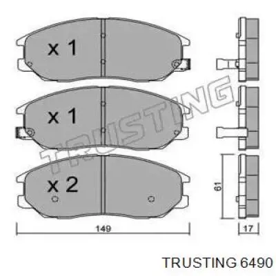 Передние тормозные колодки 6490 Trusting