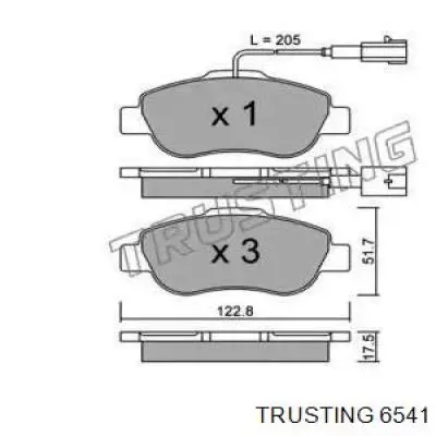 Передние тормозные колодки 6541 Trusting