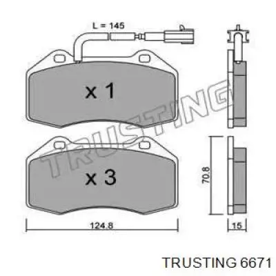 Передние тормозные колодки 6671 Trusting