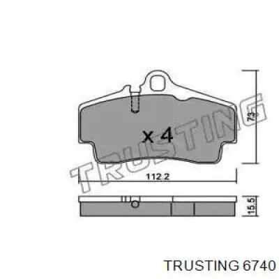 Задние тормозные колодки 6740 Trusting