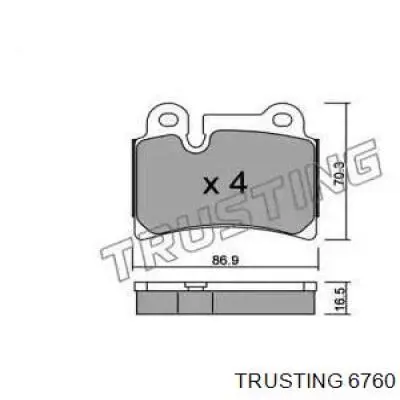 Задние тормозные колодки 6760 Trusting