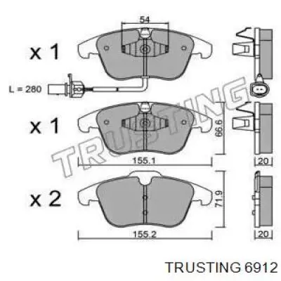 Передние тормозные колодки 6912 Trusting