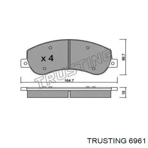 Передние тормозные колодки 6961 Trusting