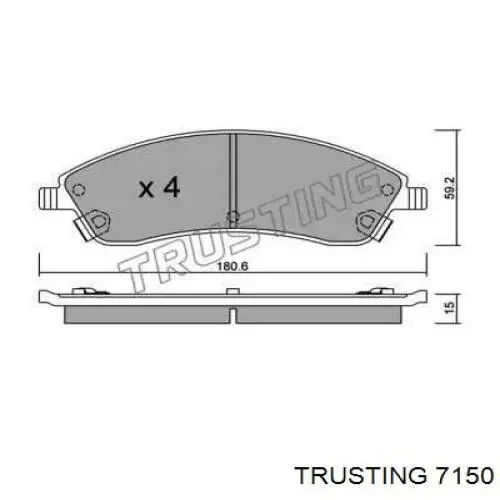 Передние тормозные колодки 7150 Trusting