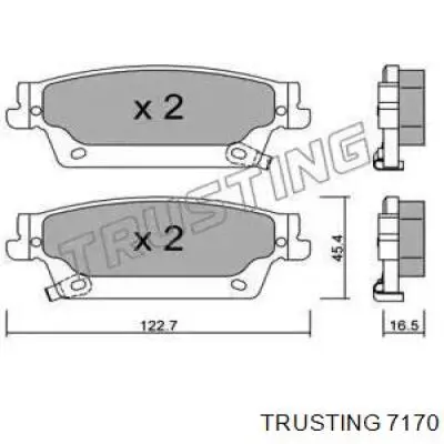 Задние тормозные колодки 7170 Trusting