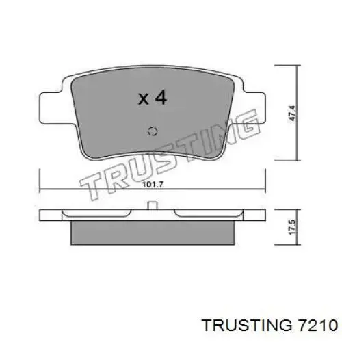 Задние тормозные колодки 7210 Trusting