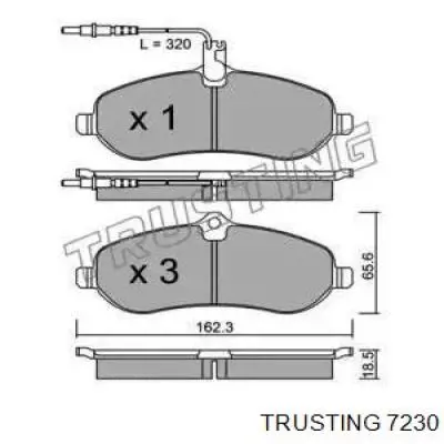 Передние тормозные колодки 7230 Trusting