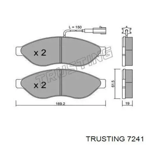 724.1 Trusting колодки тормозные передние дисковые