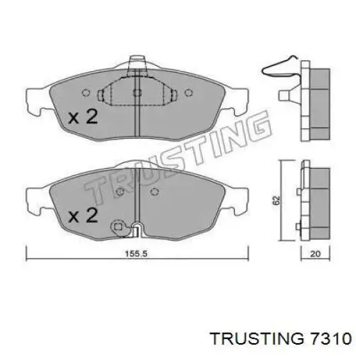 Передние тормозные колодки 7310 Trusting