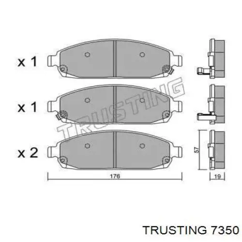 Передние тормозные колодки 7350 Trusting