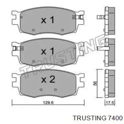 Передние тормозные колодки 7400 Trusting