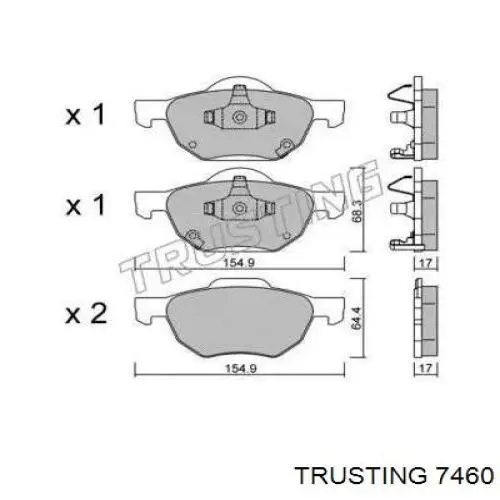 Передние тормозные колодки 7460 Trusting