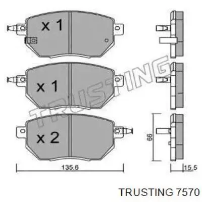 757.0 Trusting колодки тормозные передние дисковые