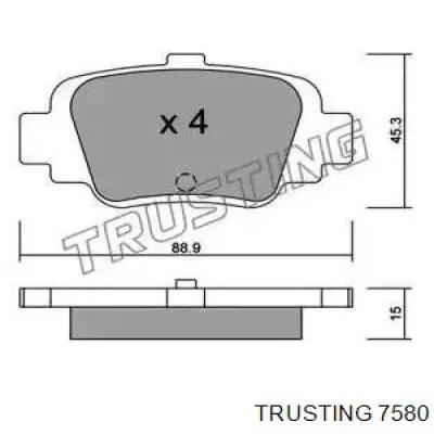 Задние тормозные колодки 7580 Trusting