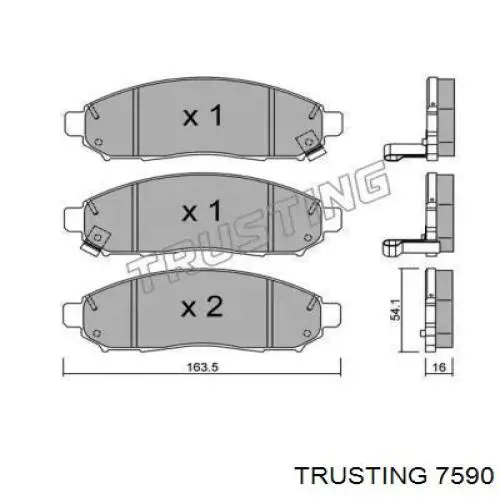 Передние тормозные колодки 7590 Trusting