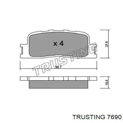 Задние тормозные колодки 7690 Trusting