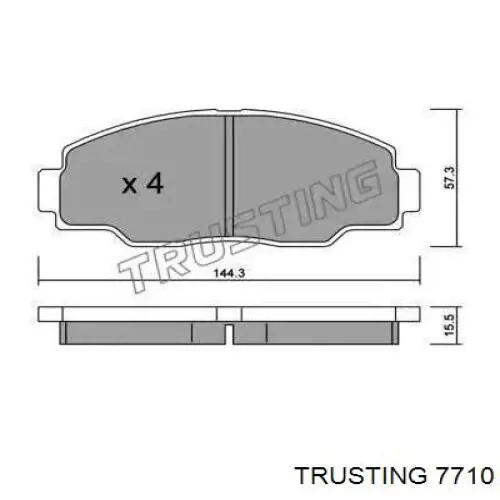 Передние тормозные колодки 7710 Trusting