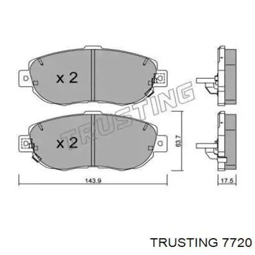 Передние тормозные колодки 7720 Trusting