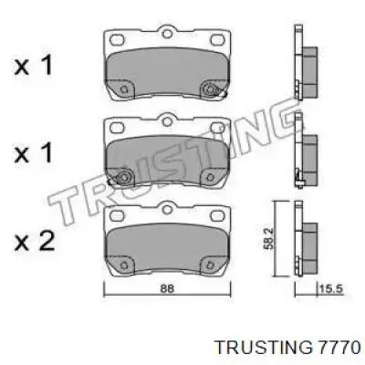 Задние тормозные колодки 7770 Trusting