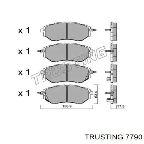 Передние тормозные колодки 7790 Trusting