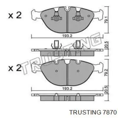 Передние тормозные колодки 7870 Trusting