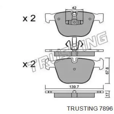 Задние тормозные колодки 7896 Trusting