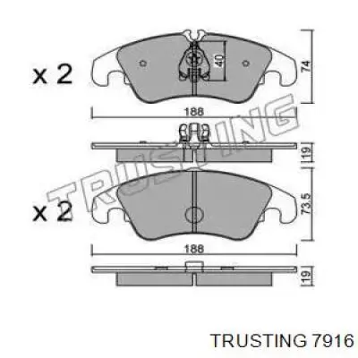 Передние тормозные колодки 7916 Trusting