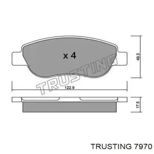 Передние тормозные колодки 7970 Trusting