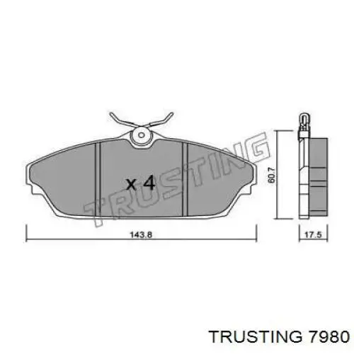 Передние тормозные колодки 7980 Trusting