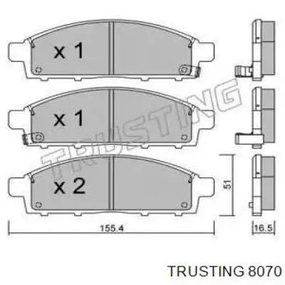 Передние тормозные колодки 8070 Trusting