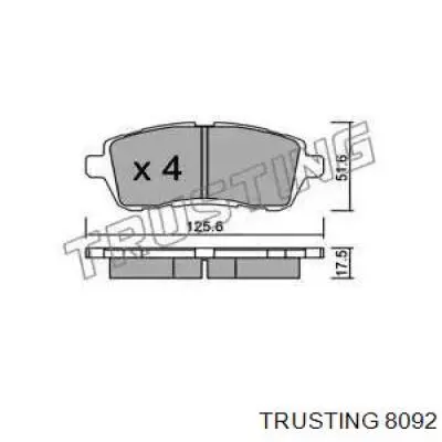 Передние тормозные колодки 8092 Trusting