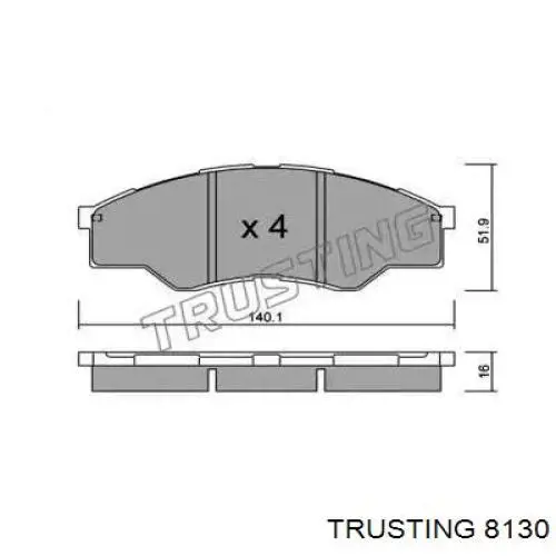 Передние тормозные колодки 8130 Trusting