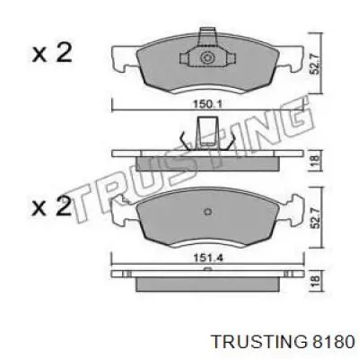 Передние тормозные колодки 8180 Trusting