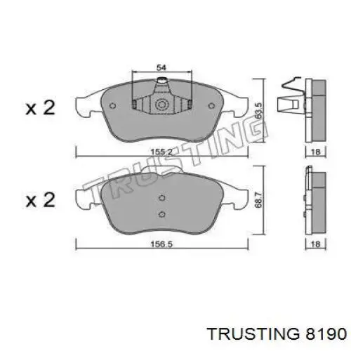 819.0 Trusting колодки тормозные передние дисковые