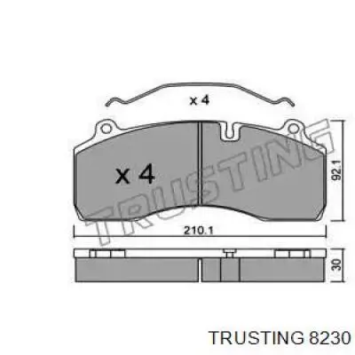 823.0 Trusting колодки тормозные передние дисковые