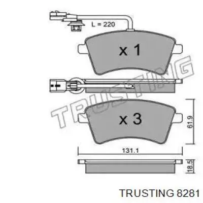 Передние тормозные колодки 8281 Trusting