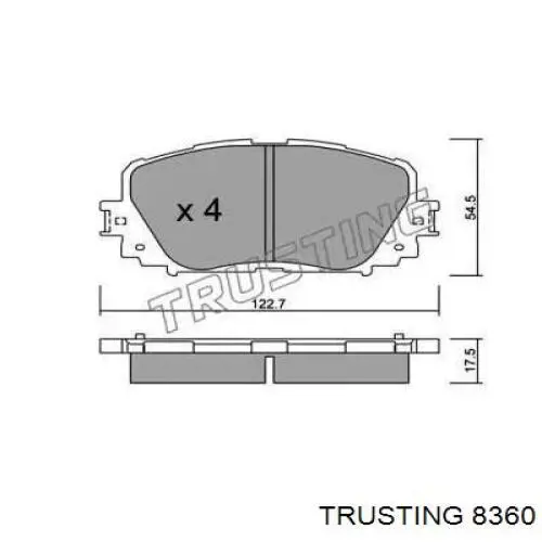 Передние тормозные колодки 8360 Trusting